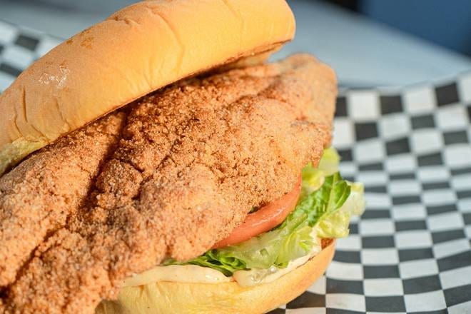 Two piece fish sandwich.